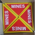 Reflective Aluminum Sign - Reflective Mines Warning Triangle Plastic Sign